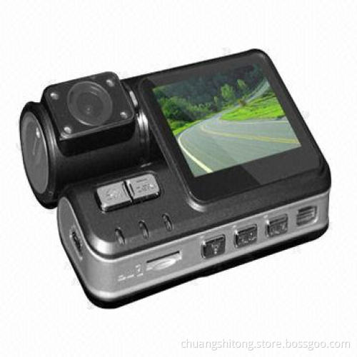 2 Camera Car DVR with 1.2MP, 2.4-inch LCD, HD 720p/30fps